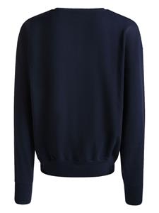 Bally logo-embroidered cotton sweatshirt - Blauw