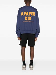 A Paper Kid logo-print cotton sweatshirt - Blauw