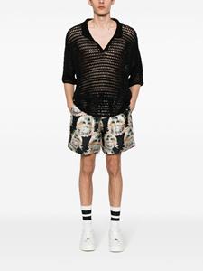 AMIRI Zijden shorts met palmboomprint - Zwart