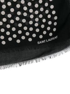 Saint Laurent Sjaal met stippen - Zwart