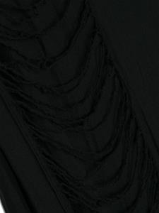 Yohji Yamamoto distressed-finish wool scarf - Zwart