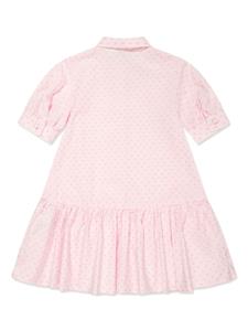 Emporio Armani Kids eagle-jacquard cotton dress - Roze