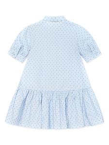 Emporio Armani Kids eagle-jacquard cotton dress - Blauw