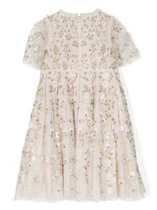 NEEDLE & THREAD KIDS Posy Pirouette floral-embroidered dress - Beige