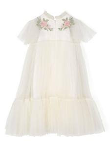 MAISON AVA Ren floral-embroidered dress - Wit