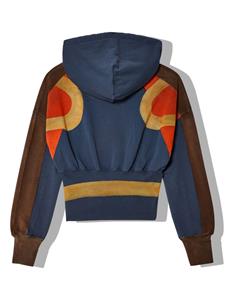 Eckhaus Latta colour-block panelled cotton hoodie - Blauw