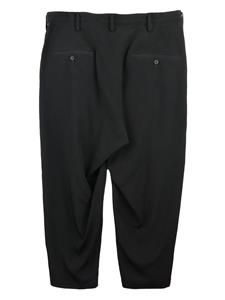 Yohji Yamamoto Broek met verlaagd kruis - Zwart