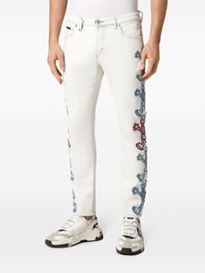 Philipp Plein Skully Gang low-rise skinny jeans - Wit