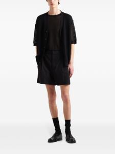 Prada open-knit short-sleeved jumper - Zwart