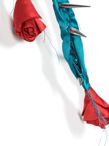 JORDANLUCA spike rose silk scarf - Blauw