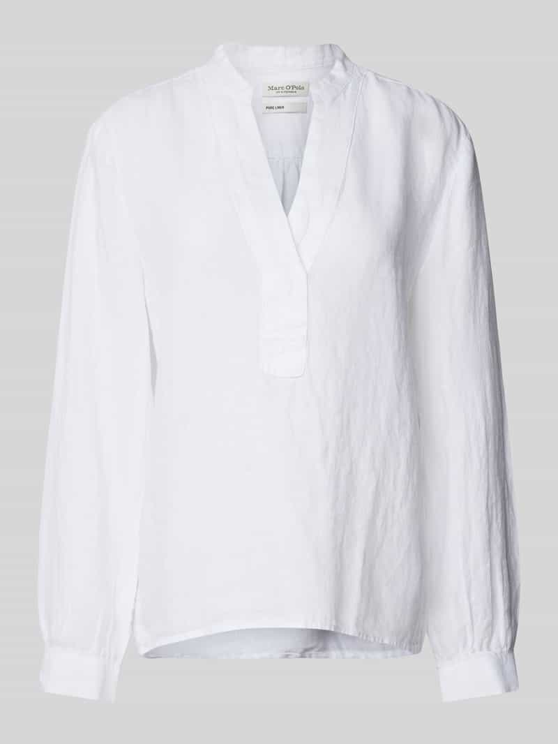 Marc O'Polo Linnen blouse met tuniekkraag