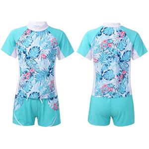 ZDHoor Kinderen meisjes zomer strandkleding tankini badmode set T-shirt en shorts 2-delig badpak badpak