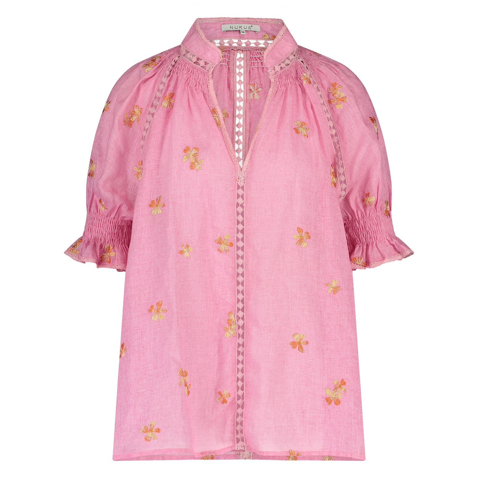 Nukus  Roze Blouse linnen borduur 