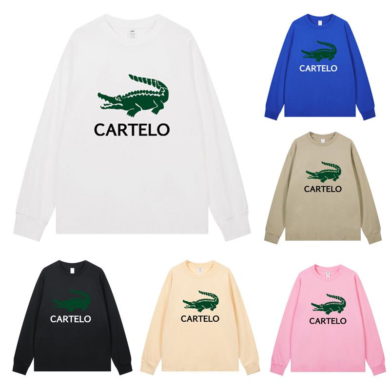 CARTELO 2024 Spring and Autumn New High Quality Cotton Printed Long Sleeve T-shirt for Men and Women