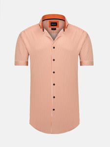 WAM Denim Levi Tailored Fit Orange Overhemd Korte Mouw-