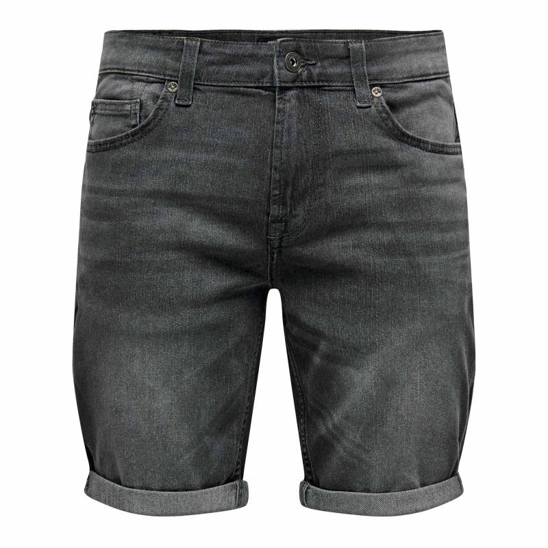 ONLY AND SONS Heren 5-pocket regular denim shorts met revers ALLEEN EN ZONEN