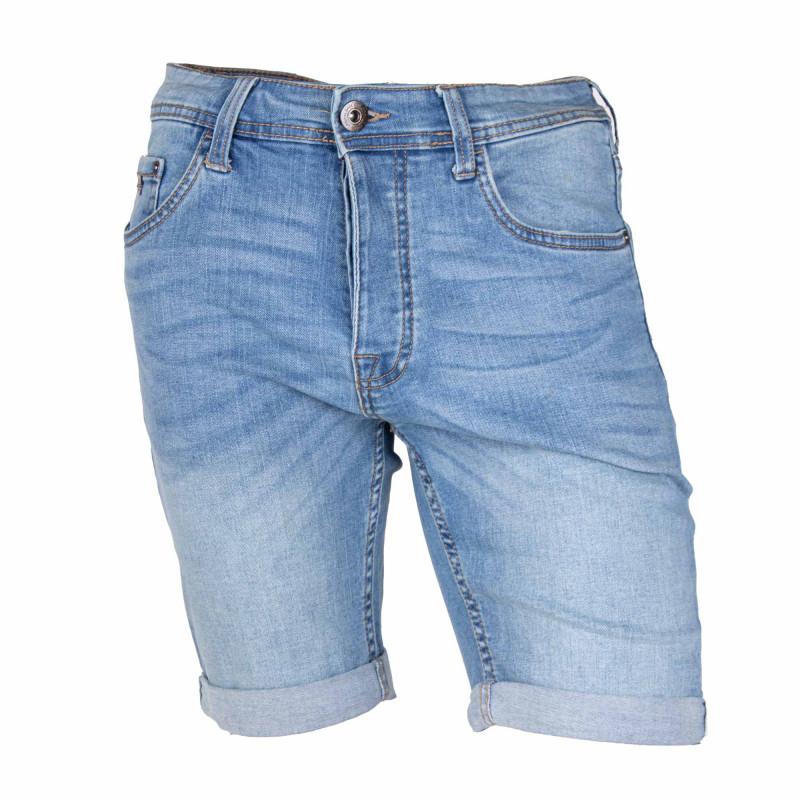 BLAGGIO Bermuda shorts denim jeans vervaagd stretch katoen bleekmiddel volare Heren 