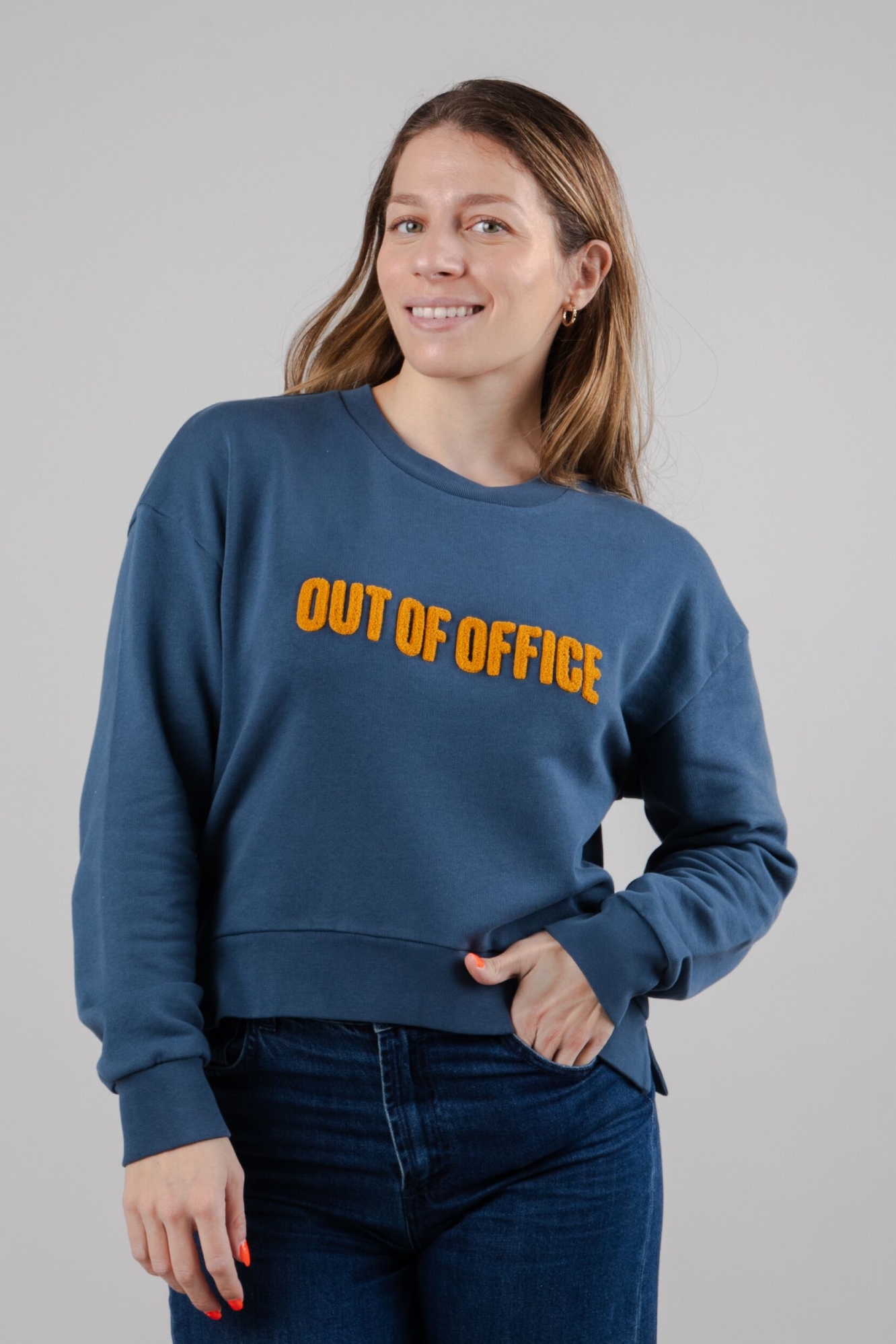 Brava Fabrics Damen vegan Sweatshirt Out Of Office Indigoblau