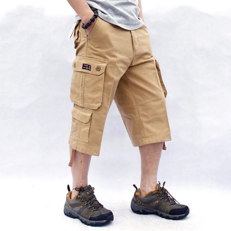Eight Eight Men's Summer Camouflage Shorts Breathable Large Size Multi-Pocket Shorts Work Shorts Casual 7 Points Long Shorts