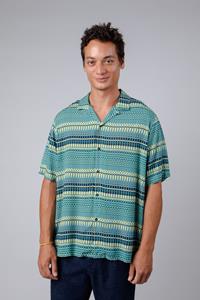 Brava Fabrics Herren vegan Hemd Calella Aloha Ozeanblau
