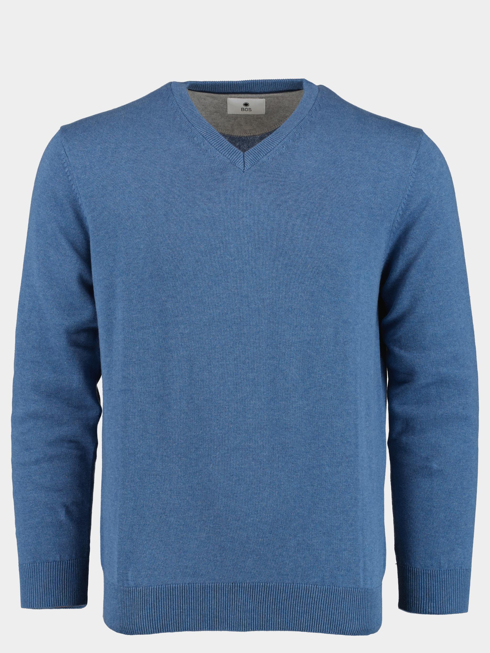 Bos Bright Blue Pullover cotton regular fit 418100cct-13/635