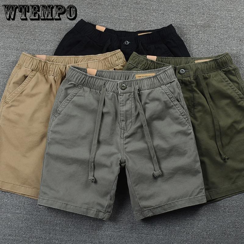 WTEMPO Workwear Shorts Men's Straight Tube Loose Fitting Retro Vintage Casual Quarter Pants Shorts