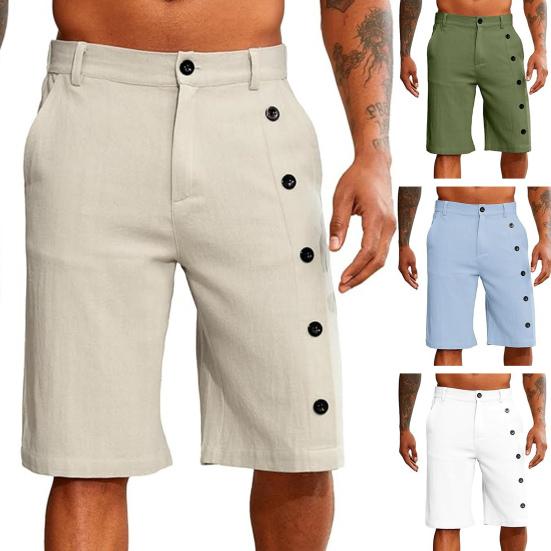 Selling Clothing Men Casual Shorts Button Zipper Fly Elastic Waistband Beach Shorts Straight Leg Fit Summer Casual Shorts Streetwear