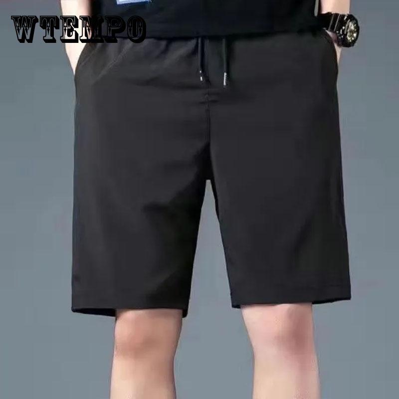 WTEMPO Men's Summer Breathable Loose Shorts Thin Casual Sports Large Size Five Pants Men's Ice Silk Comfortable Beach Pants