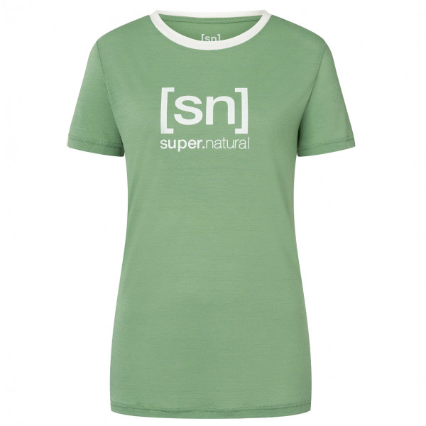 Super.Natural  Women's The Essential Logo Tee - Merinoshirt, groen/turkoois