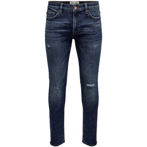 ONLY & SONS Slim-fit-Jeans OS ONSLOOM SLIM BLUE GREY 40 mit Destroyed Effekt