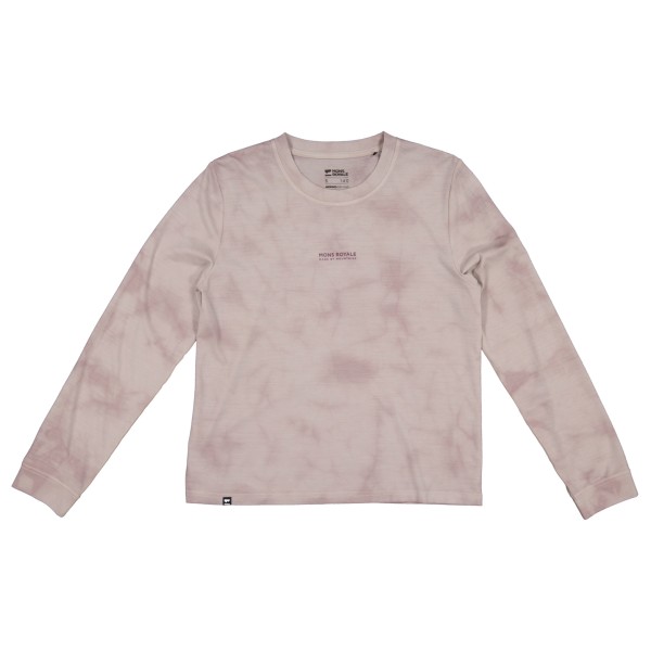 Mons Royale  Women's Icon Relaxed L/S Tie Dyed - Merinoshirt, grijs/roze
