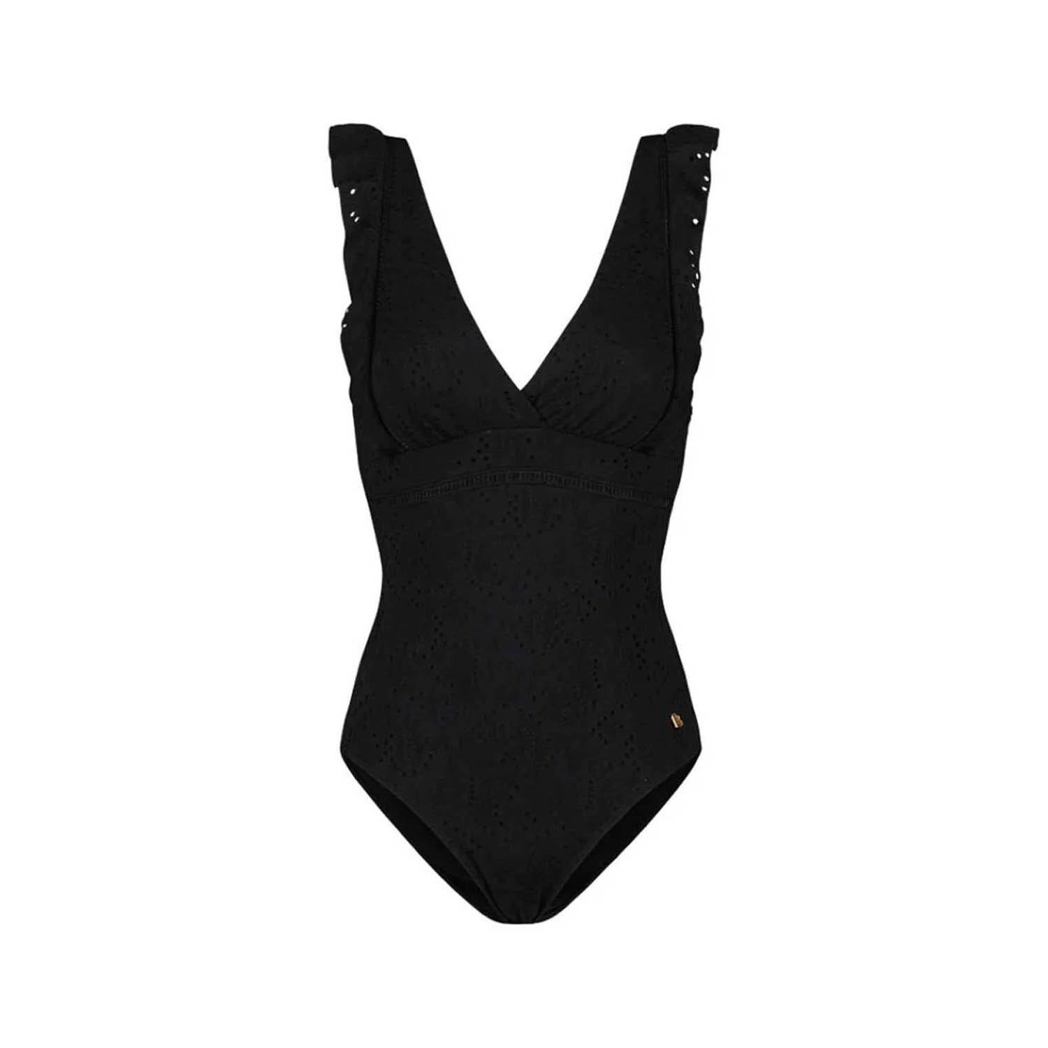 Beachlife Black Embroidery Padded Swimsuit