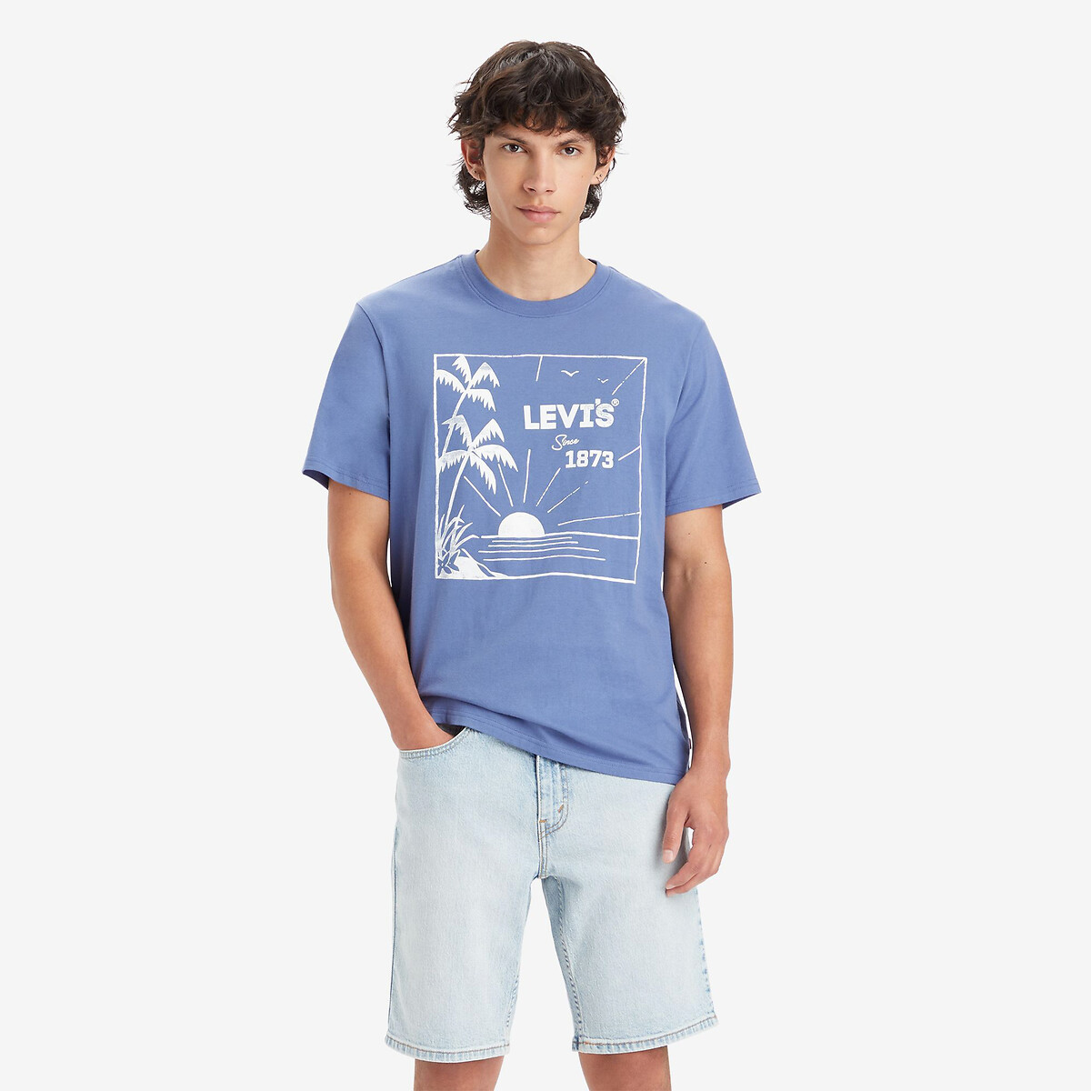 Levi's Los T-shirt met ronde hals, print vooraan