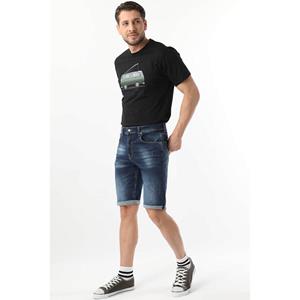 Banny Jeans Gewassen jeansshort voor heren, marineblauw