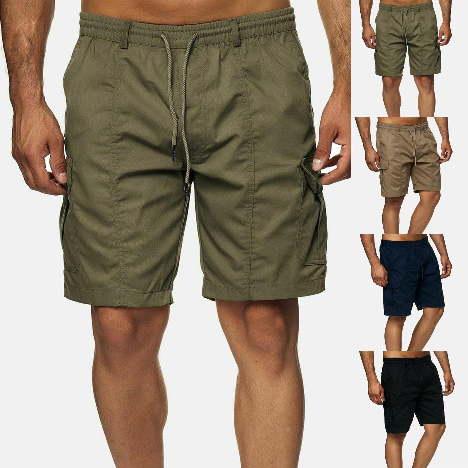 Lolili Men's Sports Pocket Work Clothes Casual Loose Shorts Casual Jogging  Drawstring Shorts