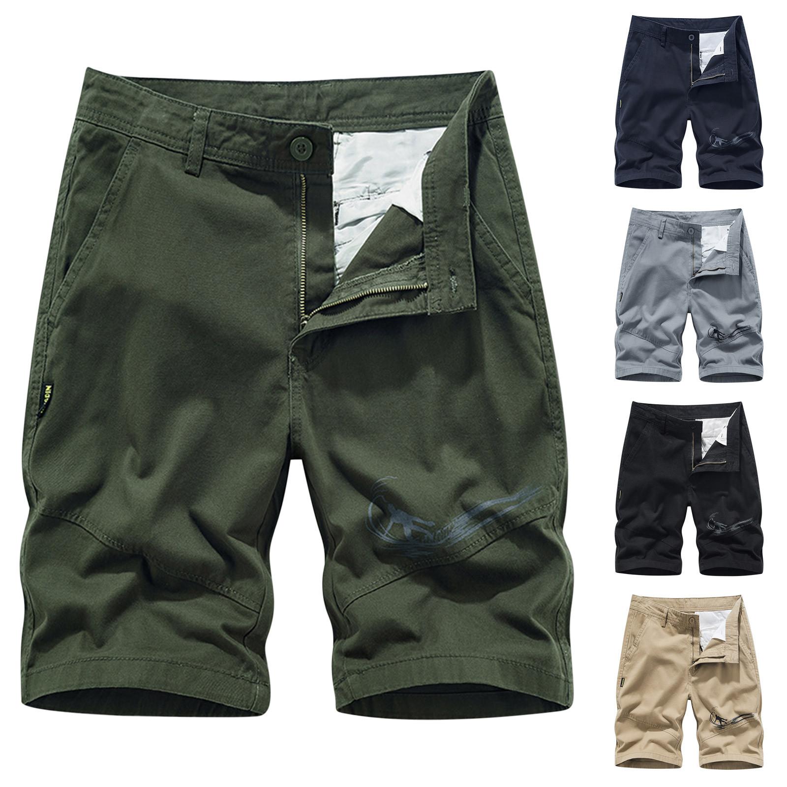 Newstar Men's Plus Size Cargo Shorts Multi-Pockets Relaxed Summer Beach Shorts Pants