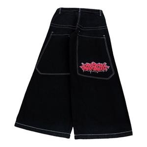 Transmission Gate Jeans Hip Hop Rock Embroidery Pattern Men Women Streetwear Retro Harajuku High Waist Wide Leg Denim Pants