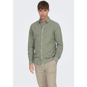 ONLY & SONS Langarmhemd "ONSCAIDEN LS SOLID LINEN SHIRT NOOS"