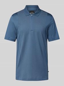 Boss Slim fit poloshirt met ritssluiting