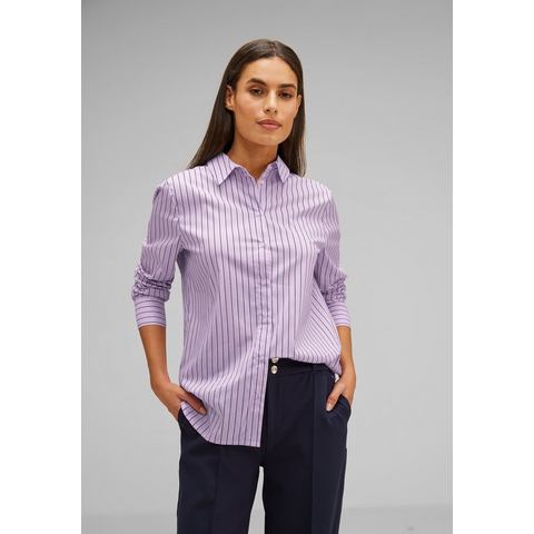 STREET ONE Blusenshirt LTD QR Striped office blouse, soft pure lilac