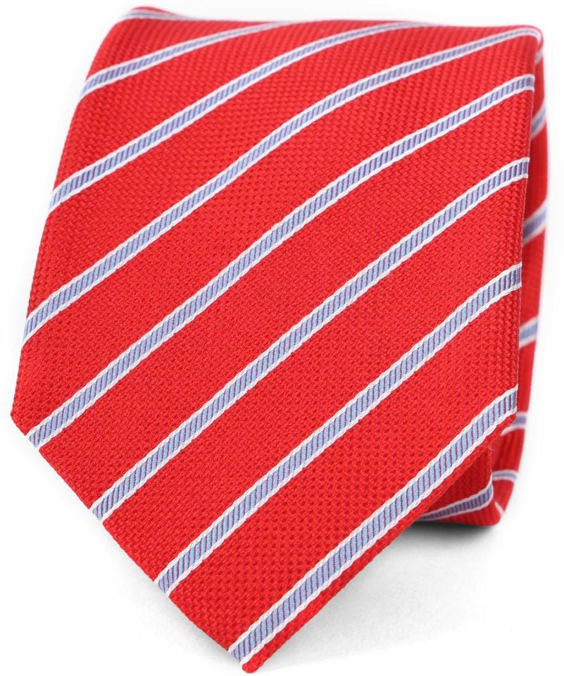 Suitable Krawatte Rot Seide Streifen K91-5 -