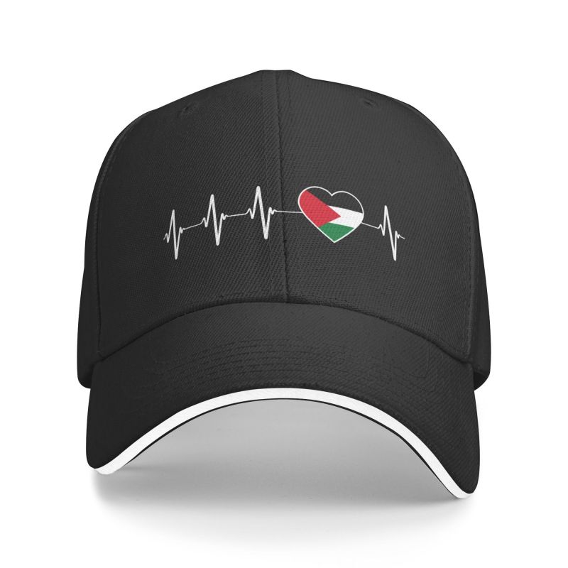 91530102MAC2AA7079 Palestijnse hartslag Baseball Cap volwassen I Love Palestina land vlag hart familie verstelbare papa hoed voor unisex vrouwen hiphop