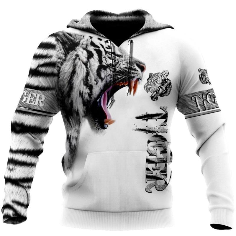 Nihao Brand Fashion Autumn Tiger Men's Hoodies Lion Skin 3D All Over Printed Mens Sweatshirt Unisex Zip Pullover Casual Jacket