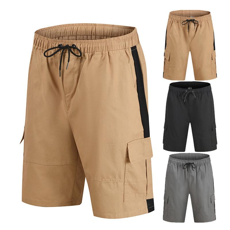 Newstar Werkshorts voor heren in bijpassende kleur, slim fit, vijfdelige broek met rechte pijpen, meerdere ritsen, casual buitensportshorts
