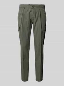 G1920 Tapered fit cargobroek met bandplooien, model 'TRAIANO'