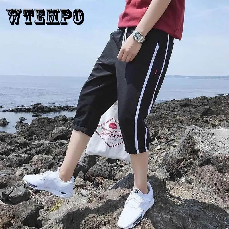 WTEMPO Men's Shorts Summer Loose Slim Casual Cropped Pants Breathable Versatile Soft and Comfortable Harem Style Shorts
