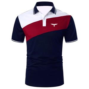 Bengbukulun 2023 Spring Summer Men Slim Fit Short Sleeve Spell Color Business Casual Polo Shirt .