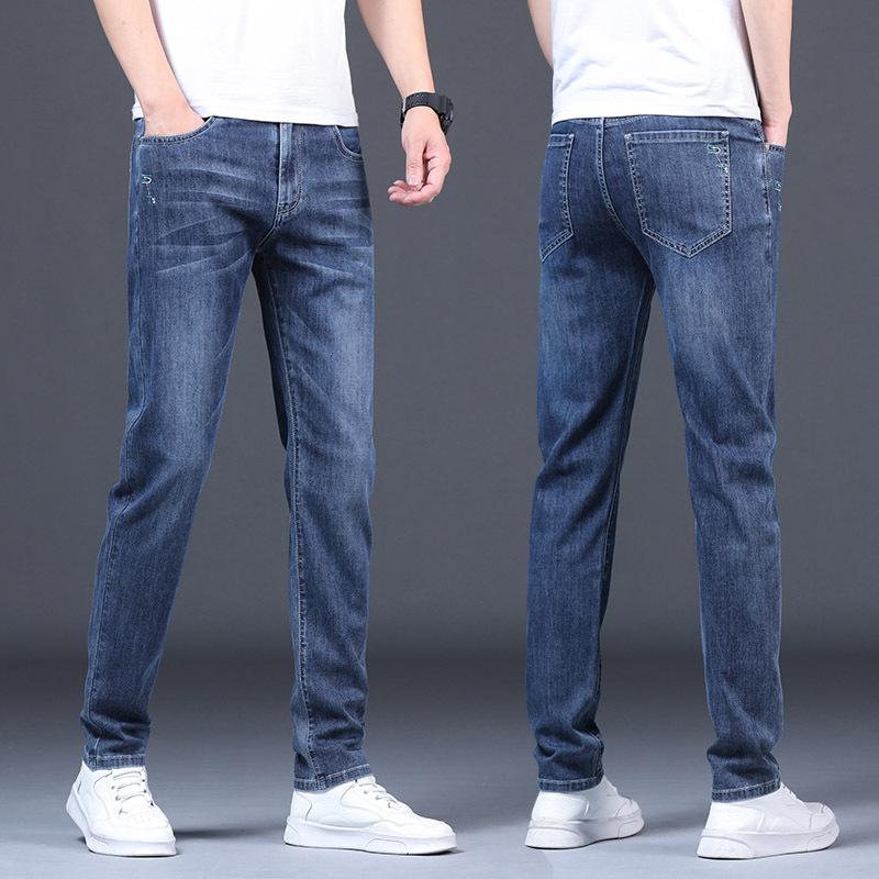 Cream of the crop Spring and autumn men's jeans straight Slim elastic versatile youth trend casual men's trousers