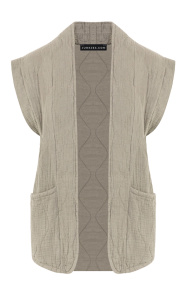 Jurkjes Katoenen Structure Gilet Jinthe Taupe