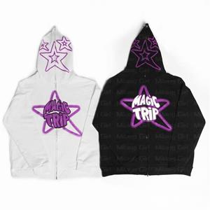 ZSIIBO Amazing Zip Hoodie Star letter graphics goth Sweatshirt Sport Coat Pullover Gothic Long Sleeve Oversized hoodie Y2k jacket Men's hoodies